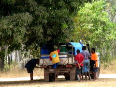 The far side of the parking lot